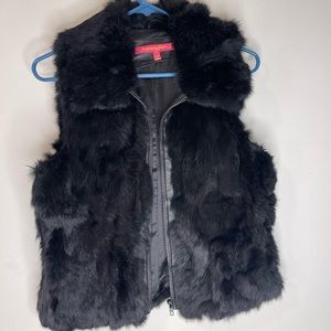 BLACK RABBIT FUR VEST